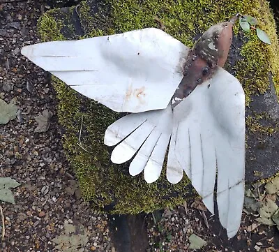 £30 • Buy White Dove & Olive Branch Garden Sculpture Ornament Recycled Upcycled