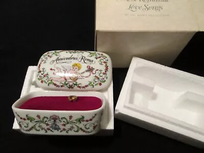 Franklin Mint Porcelain Music Box Arrivederci Roma Romantic Love Songs Trinket • $13.99