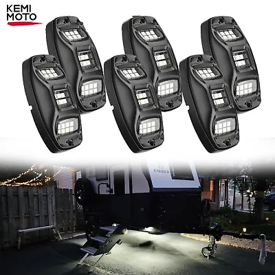 KEMIMOTO 6 Pods RGBW LED Rock Underglow Lights For Truck UTV Boats Motorcycle • $69.93