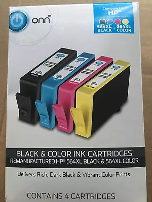 Reman Sealed ONN Compare To HP 564XL INK CARTRIDGES - 4 COLORS! • $15.95