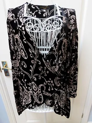 Immaculate Besarani Kimono Jacket Cover Up Top Silk Velvet Devore Plus Size XXL • £62.99