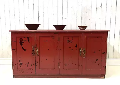 Painted Cupboard Shop Counter Kitchen Island Bench Rustic Mid Linen Haberdashery • £795