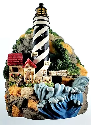 Vintage Heritage Mint Heavy Ceramic Lighthouse W/Waves For Table Or Hanging • $24.95