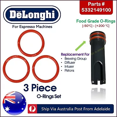 Delonghi Automatic  Coffee Machine Infuser And Group Piston Oring Set Of 3 • $10