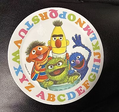 Vintage Sesame Street 8  Melamine Plate 1977 Artisan Ware Alphabet Muppets • $8.99