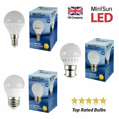 LED Golf Ball Bulbs Lightbulb Warm White Daylight Energy Saving Bayonet Globe • £3.19