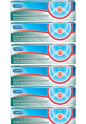 CARE Haemorrhoid Relief Ointment Cream 25g X 6 • £14.72