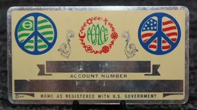 Metal Peace Ecology & American Social Security ID Card Custom Engraved [080CHR] • $7