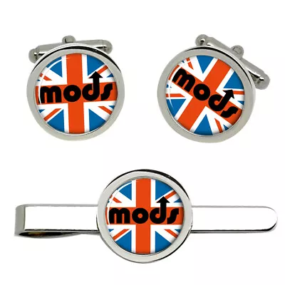 Mods Union Jack Cufflinks And Tie Clip Set • £23.99