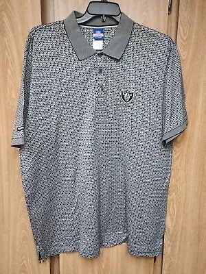 Raiders Reebok NFL Team Apparel Mens Sz XL  Short Sleeve Polo Shirt Golf Style  • $29.97