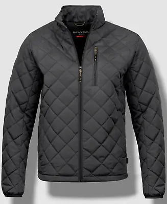 $105 Hawke & Co. Men's Gray Diamond Quilted Full-Zip Jacket Size L • $31.98