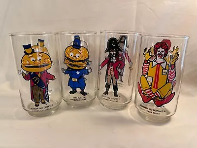 Vintage 1977 McDonalds COLLECTOR SERIES Glasses SET Of 4 Drinkware Tumblers • $25.99