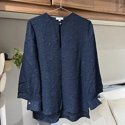 £43 • Buy EQUIPMENT Navy Blue Blouse Shirt Top UK10-12 S/P Unique