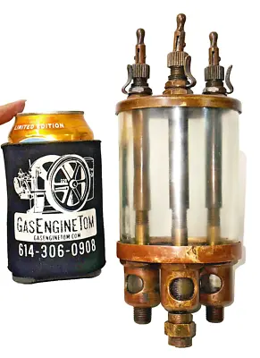 3 Feed American Lubricator Oiler Brass Hit Miss Gas Engine Antique Steam Triple • $249.99