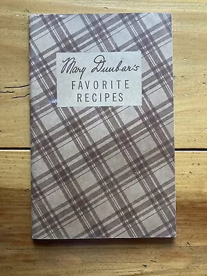 VTG 1930's Mary Dunbar's Favorite Recipes - Jewel Tea Co. Barrington Illinois • $10.50