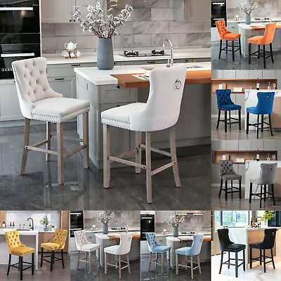 2PCS Bar Stools Counter Height Upholstered Pub Stools Kitchen Dining Chairs US • $214.99