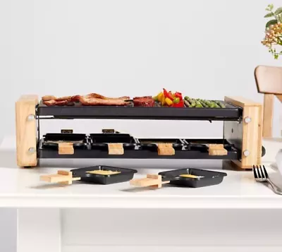 Raclette Grill Machine For 8 Person With 2 Non Stick Plates Vonshef 2000064 • £42.99