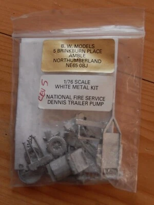 £4.95 • Buy B.W. Models - National Fire Service Dennis Trailer Pump. White Metal Kit 1:76