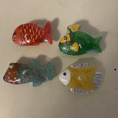 Colorful Tropical Fish Floating Candles Vintage Set Of 4 • $15.68