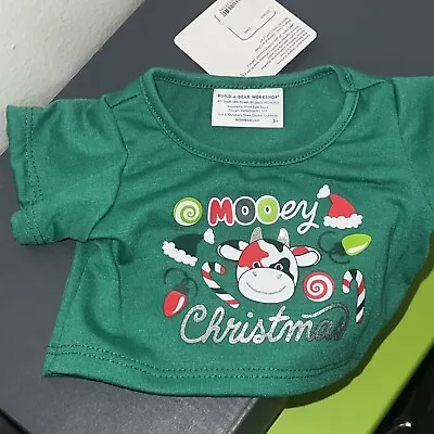 BUILD A BEAR Green Cow Mooey Christmas T SHIRT TOP Clothes BNWT GIFT  • $24