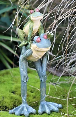 Garden Ornaments Frog Long Legged Leap Frog Figurine Parent & Baby Garden Statue • £9.95