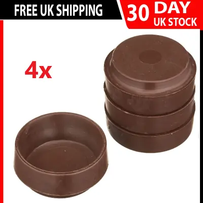 £6.99 • Buy Non-Slip Rubber Castor Cups For Wood Hard Floors, 70mm (2.5/8 Inch) - Brown UK