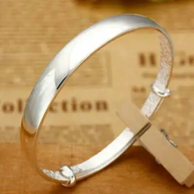 925 Sterling Silver New Fashion Jewelry Charms Wristband Bracelet Bangle Cuff • $15.74