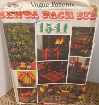 Vogue Santa Pack Christmas Accessories Sewing Pattern #1541 UNCUT • $8.99