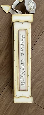 East Of India 💕 Cream Wooden Marriage Certificate Holder - Wedding Gift • £12