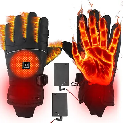 Men Motorcycle Rechargeable Electric Battery Heated Gloves Hand Warmer Winter • $24.99