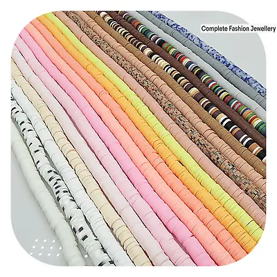 £2.60 • Buy Multicoloured 6MM HeiShi Flat Round Beads Polymer Clay Beads - Jewellery Making