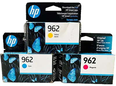 New Genuine HP 962 Cyan Magenta Yellow 3PK Ink Cartridges Exp. 2025 • $36.99