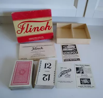 Vintage Flinch Card Game With Original Box Parker Brothers Ads Instruction • $12.95