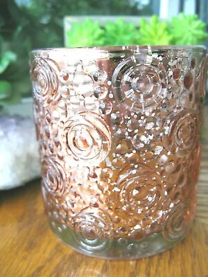 New Glam Rose Gold Mercury Glass Circle & Sphere Pattern Votive Candle Holder • $12.95