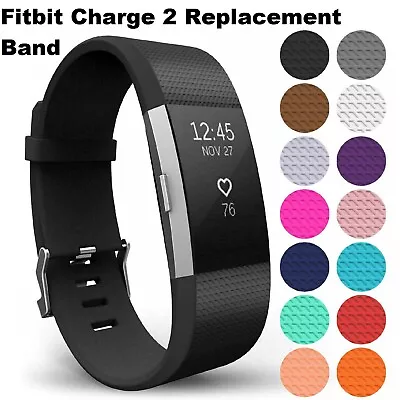 Silicone Watch Wrist Sports Strap For Fitbit Charge 2 Band Wristband Replacement • $8.49