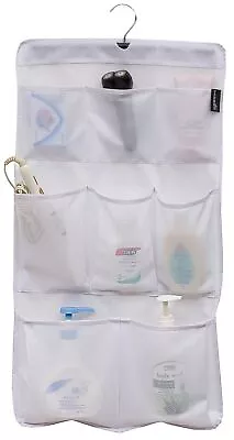 8 Pocket Mesh Shower Organizer Hanging Caddy - Quick Dry Bathroom Storage White • $19.48