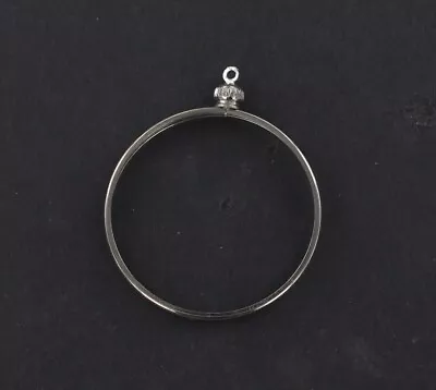 SILVER DOLLAR Coin Bezel Holder Silver Plated Fits Morgan Peace IKE Dollar New • $6.95