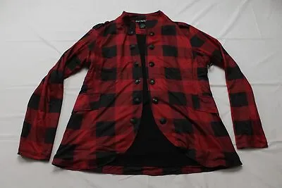 Cowgirl Tuff Company Women Buffalo Plaid Military Style Coat LV5 Red/Black Large • $39.99