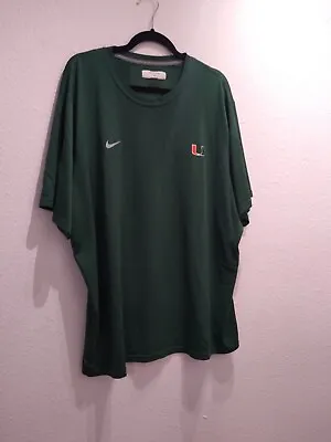 Mens Unisex Nike University Miami Hurricanes Assigned Shirts Green 2xl Dri-Fit • $15