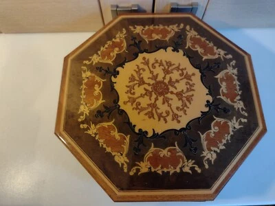 £20 • Buy Wooden Marquetry Octagonal Musical Jewellery Box Italy Plays Return To Sorrento