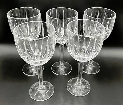 Waterford Crystal MARQUIS OMEGA TALL WATER/WINE GOBLETS - Set Of 5  (590E) • $95