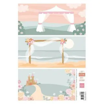 Marianne Design A4 Cardtoppers Sheet - Eline's Wedding Backgrounds AK0083 • £0.99