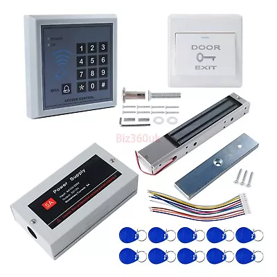 New AGPtEK RFID Card Access Control System Kit Electric Magnetic Door Lock 280GK • £123.58