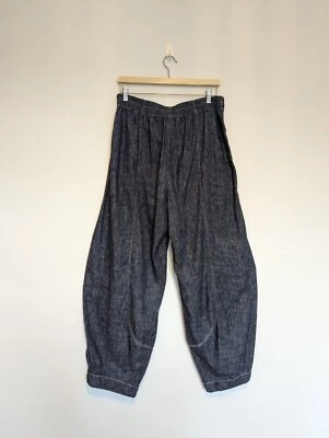 £99.99 • Buy OSKA Linen Mix Denim Look Balloon Trousers Barrel Leg SIZE 2 / UK 12