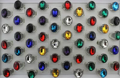New Wholesale Lots 32pcs Men Women's Colorful Glass Rings Mixed Style Gifts • $17.99