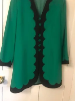 £55 • Buy Stunning Condici 2 Piece Dress And Coat Set Emerald / Black Size 16 Wedding