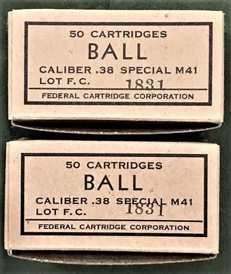 Federal Cartridge Early  Vietnam  M41 Cal. .38 Spl  Ball New Replica  Ammo Boxes • $7.50