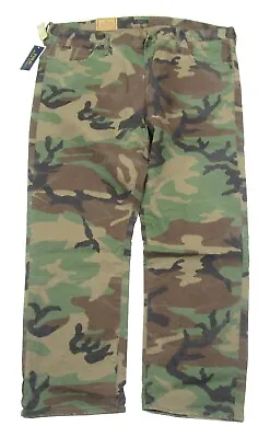 Polo Ralph Lauren Big & Tall Green Camo Hampton Relaxed Straight Stretch Jeans • $99.99