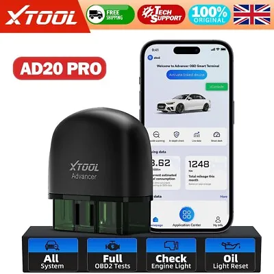 XTOOL AD20 Pro Bluetooth Wireless OBD2 Diagnostic Scanner For IPhone & Android • £29.99