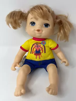 Hasbro 2018 Baby Alive Luv N Snuggle 9.5  Baby Doll Light Brown Hair Blue Eyes • $7.95